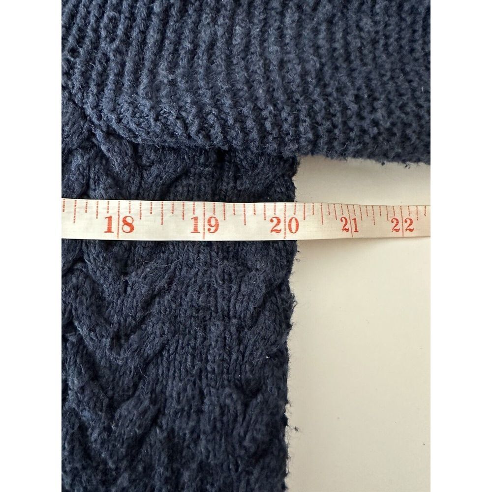 J Jill Cardigan Sweater Women Medium Navy Brown Buttons Weight Pockets‎ Academia - Picture 8 of 9